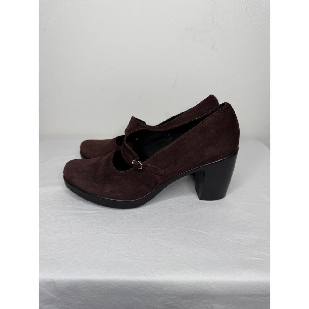 Dansko Brown Suede Mary Jane Heels Chunky Block Heel Comfort Shoes